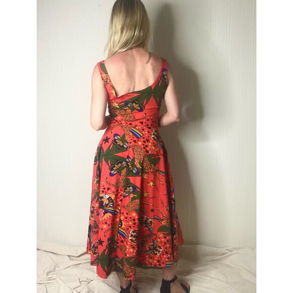 NOOWORKS Vacation Dress Pride Tiger Print Sleeveless Midi Dress US MEDIUM - Picture 7 of 14